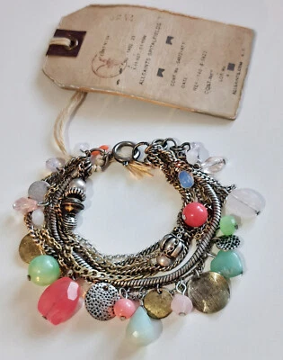 Pulsera AllSaints Chalcis encanto capas boho vintage joyería llamativa ¡NUEVA! Foto 1 de 4