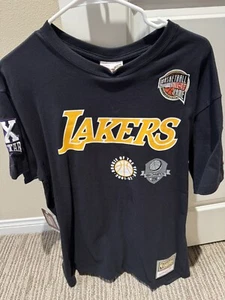 Pau Gasol LA Lakers Mitchell Ness Tee Black Hall Of Fame Numbers Limited Large - Picture 1 of 9