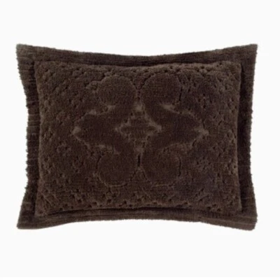  JCP BETTER TRENDS CHENILLA FUNDA FALSA ALMOHADA ESTÁNDAR NUEVA $70 MARRÓN ASHTON Foto 1 de 4