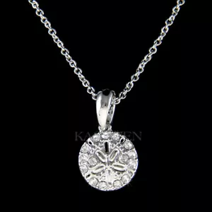 Sand Dollar mit Swarovski Kristall Meer Cookie Muschel Igel Halskette Schmuck - Bild 1 von 1
