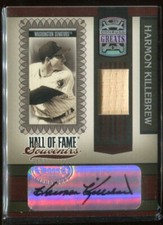 2005 Donruss Greats Harmon Killebrew Hall of Fame Souvenirs Game Used Bat Auto