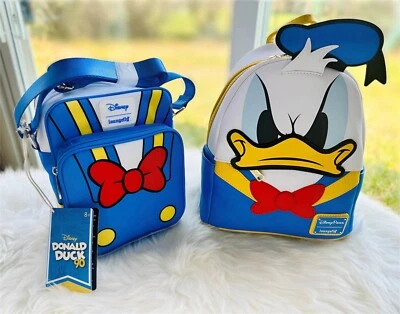 *CAMBIO DE COLOR* PAQUETE DE 2* Bandolera y mini mochila Loungefly Pato Donald Foto 1 de 4