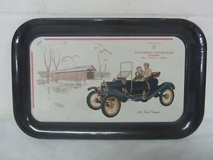Insegna vassoio metallo Mobil Salkowski Petrolio Kewaunee 1910 Ford Torpdeo - Foto 1 di 4