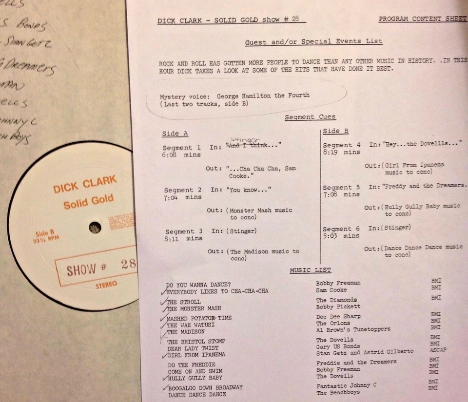 RADIO SHOW: DICK CLARK GOLD #28 DANCE! SAM COOKE, ORLONS, DOVELLS, BEACH BOYS - Image 1 of 1