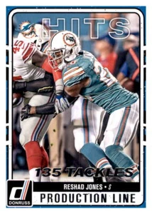 2016 Donruss Production Line Reshad Jones NFL juego de inserción Break Dolphins #4 - Imagen 1 de 2