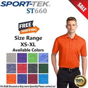 Sport-Tek ST660 Mens Short Sleeve Lightweight Heather Contender Polo Shirt - Picture 1 of 13