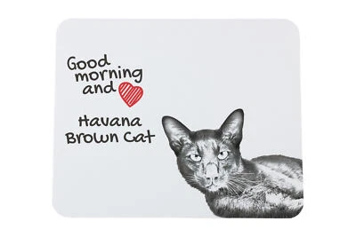 Havana-Brown Mousepad with Cat Art-Dog - Image 1 of 4