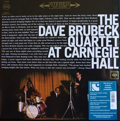 COLUMBIA C2S-826 DAVE BRUBECK LIVE AT CARNEGIE HALL 2LP SPEAKERS CORNER - Bild 1 von 4