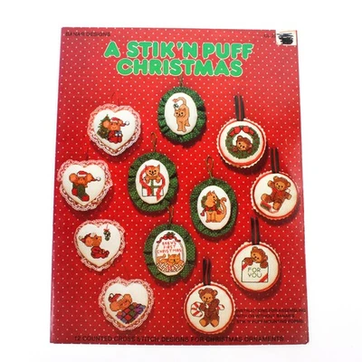 Banar Designs A Stik 'n Puff Christmas 12 Counted Cross Stitch Design Ornaments - Image 1 of 4