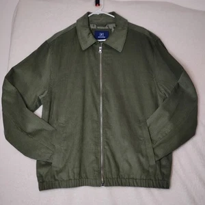 🫒GEORGE Men Full Zip Olive 🫒 Green Corduroy Work Jacket Size Large - Picture 1 of 8