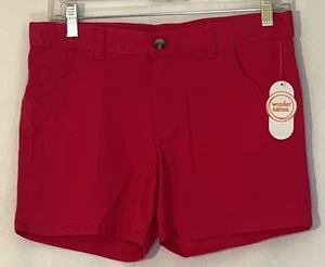 Wonder Nation Mädchen fuchsia geplatzte Chino Shorts Größe 14 verstellbare Taille neu mit Etikett - Bild 1 von 11