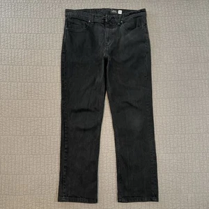 Volcom Jeans Men's 34x28 Black Solver Modern Straight Stretch Denim Skater Y2K - Picture 1 of 14