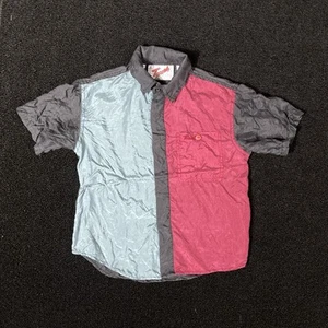 vintage shirt S colorblock kids Small SILK short sleeve touch - AB188 - Picture 1 of 19