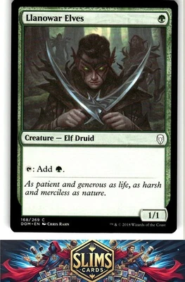 Magic the Gathering MTG Dominaria Llanowar Elves #168 Buy 2 Get 1 - Image 1 of 2