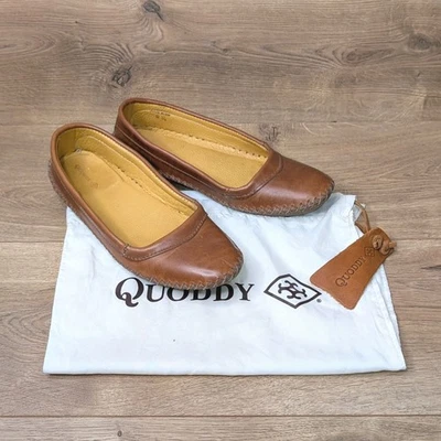 Sapato sem salto de couro marrom Quoddy feminino tamanho 8.5 - Imagem 1 de 4