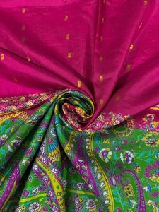 Vintage Silk Saree | Recycled Indian Sari Fabric | Craft Dress Material SS2127 - Picture 1 of 10