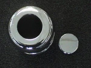 EZ LUBE STAINLESS CENTER CAP 3.19 5 LUG 13,14,15  WHEEL - PUSH THROUGH  - Picture 1 of 2