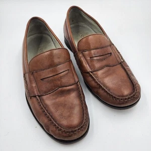 BASS Men's Brown Leather Corbin Loafers Size 10M - Picture 1 of 6