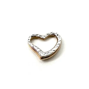 9ct 375 Yellow Gold Pendant - Love Heart - Hollow - 9.5mm - Very Small - Picture 1 of 7