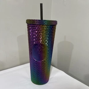 Starbucks Tumbler Oil Slick Rainbow Studded Cold Cup Herbst 2023 24oz NEU Neu mit Etikett - Bild 1 von 3