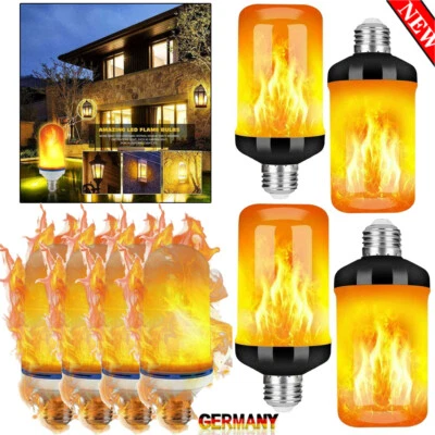 2/4 × 10W E27 LED Profi Flamme Glühbirne Flamme Lampe Flammeneffekt Flackerlicht - Bild 1 von 4