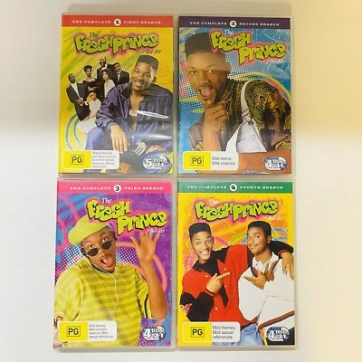 The Fresh Prince of Bel-Air Season 1 2 3 4 DVD 1990 Will Smith Comedy PAL 4 - Image 1 of 4