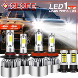 6x LED Headlight Bulb Hi&Lo Beam + Fog Light Blub For Chevy Tahoe 2015-2019 - Picture 1 of 9