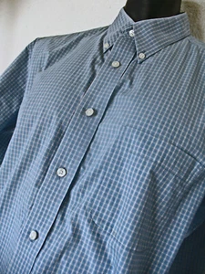 Eddie Bauer Men's LS Dress Shirt Cotton Blue White Pinstripes Size L - Picture 1 of 5