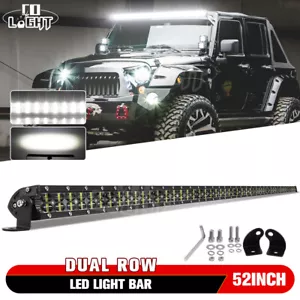 52 INCH LED Light Bar Flood Spot Combo Kit For Jeep Wrangler JK TJ CJ Offroad - Picture 1 of 12