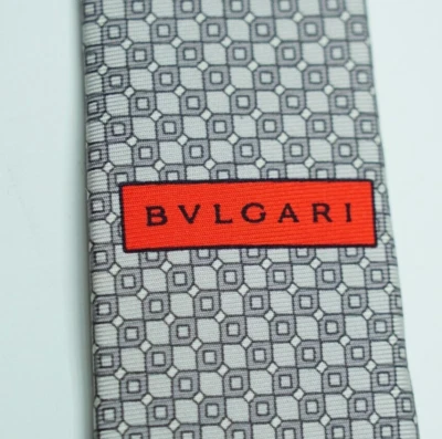 Timeless BVLGARI 7-кратный Серебряный Галстук с Микроузором Ручной Работы в Италии - Изображение 1 из 4