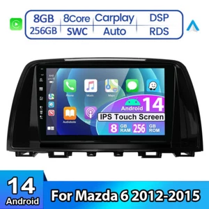 9'' 8G+256G Autoradio Für Mazda 6 2012-2015 Android 14 GPS Navi WIFI IPS CarPlay - Bild 1 von 16