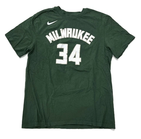 Nike Giannis Antetokounmpo Milwaukee Bucks Jersey T-Shirt Mens Medium #34 Tee Cover