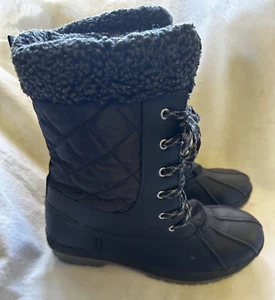 London Fog halbhohe Damen-Winterstiefel mit Fleece gefüttert Schnürung Schneestiefel Schuhgröße 10 - Bild 1 von 8
