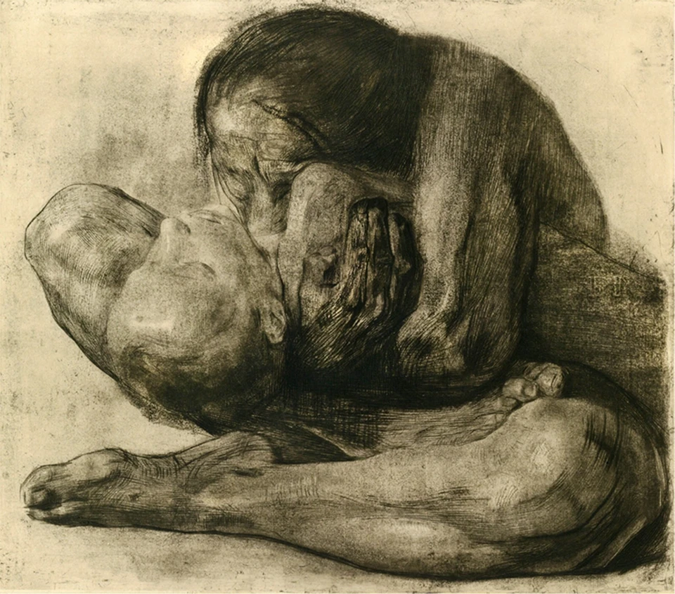 Kathe Kollwitz Death Mother And Kid 1910 Giclée Prints Fine canvas - Image 1 of 1