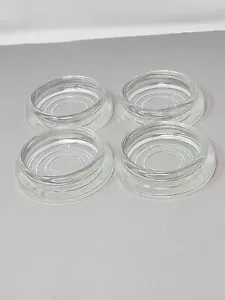 Protezioni Pavimenti in Vetro Vintage Set di 4 Ruote per Mobili in Vetro Trasparente - Foto 1 di 6
