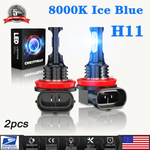 Ice Blue H11 H8 H9 LED Headlight Bulb Low Beam 8000K For Chevy Tahoe 2007-2017