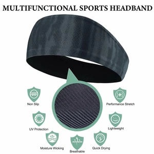 Non-slip Elastic Sport Fitness Headband Athletic Head Band Sweatband For Unisex - Picture 1 of 6