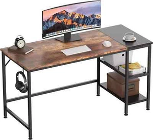 HOMIDEC 47" Office Computer Study Desk With Bookshelf with Storage Shelves - Picture 1 of 3