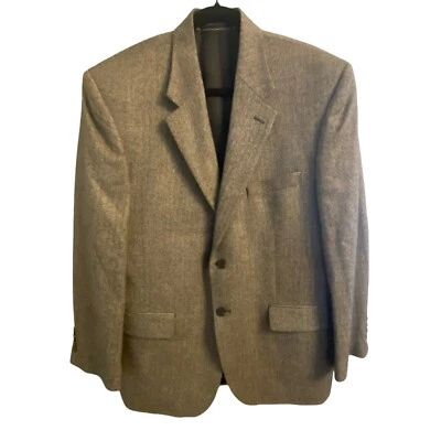 CHAPS Ralph Lauren Blazer Sport Coat Mens Sz 42R Herringbone Gray 100% Lambswool - Image 1 of 4