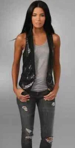 Rag & Bone black Soiree Sequin Vest size 0 - Picture 1 of 6