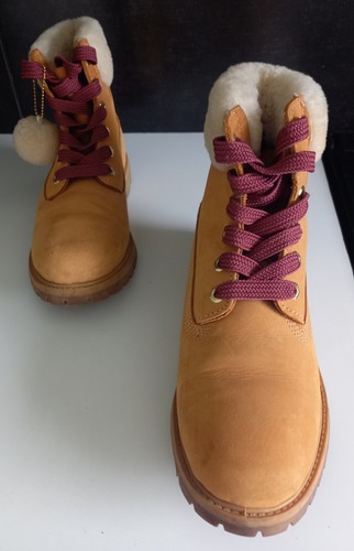 Timberland Wheat 6 pollici stivali pompon taglia UK 7 5