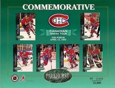 1992-93 Parkhurst Montreal Canadiens Arena Tour Promo Sheet Limited Release 