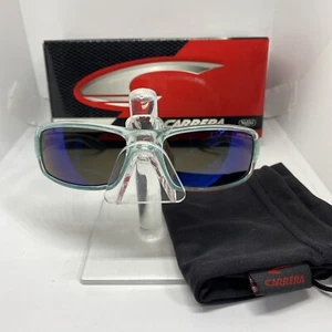 Carrera Kids Sunglasses Max 7CN Ice Blue Wrap Frames Mirrored Lens 52-15-110 NIB - Picture 1 of 11