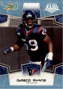 2008 Score Super Bowl XLIII Glossy  Texans Football Card #123 DeMeco Ryans /250