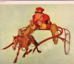 1955 Gulf Oil Gulfpride Vintage Print Ad Jockey with shrinking horse Funny - Picture 1 of 8