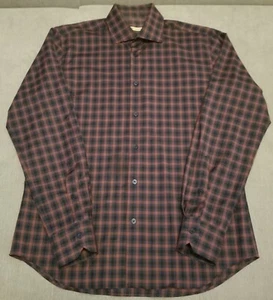Camisa Maurizio Baldassari a Cuadros Manga Larga Abotonada 100% Lana Virgen Talla M Usada en Excelente Condición - Imagen 1 de 12