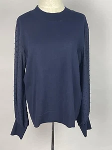CeCe Women's Mock Neck Clip Dot Sheer Long Sleeve Sweater XL - Picture 1 of 8