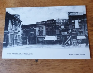 Postal de colección rara de Broadway Wimbledon de 1902 en blanco y negro - Imagen 1 de 2
