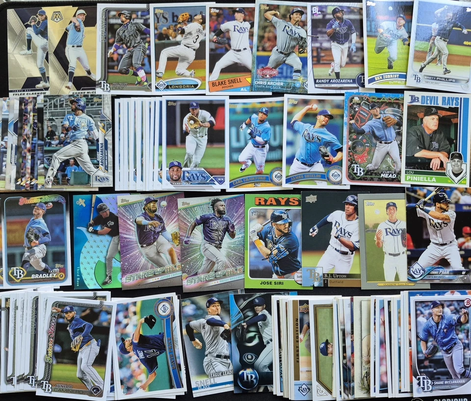 LOTE DE 100+ TARJETAS Tampa Bay Rays ¡Sin duplicados! Ver fotos. Caminero, Longoria, novato Foto 1 de 4