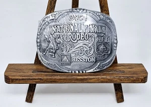Hesston Finales Nacionales Rodeo NFR Western Hebilla de Cinturón Vaquero Toro Rider Diseño - Imagen 1 de 9